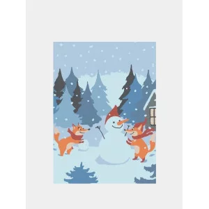 Картина по номерам на холсте 20х16 "Зимние забавы" Знайленд КН2015075