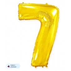 Шар (40\'\'/102 см) Цифра, 7, Золото, 1 шт. в уп. B901767O