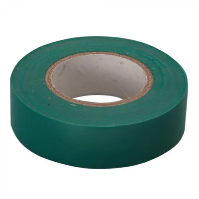 Изолента ПВХ, 15 мм х 10 м, СИБРТЕХ, 130 мкм, зеленая, 88791