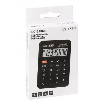 Калькулятор карманный Citizen LC-210NR, 8 разрядов, питание от батарейки, 64*98*12мм, черный 268471