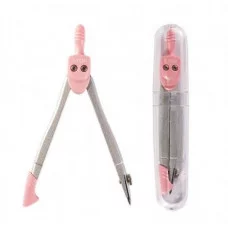 Циркуль Alingar металлический 82 мм с грифелем пластиковый футляр розовый 1шт AL4501/1