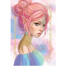 СКЕТЧБУК А5. ДЕВУШКА ЭЛЬФ (выб.лак, нежно-розовая резинка) 467-0-159-16181-3