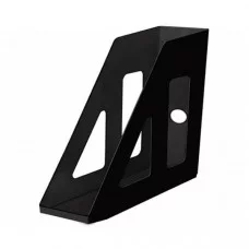 Лоток для бумаг вертикальный СТАММ "Актив", черный, ширина 70мм 351496