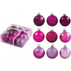 Набор шаров "Фуксия" 9шт 6см  001276 8\528