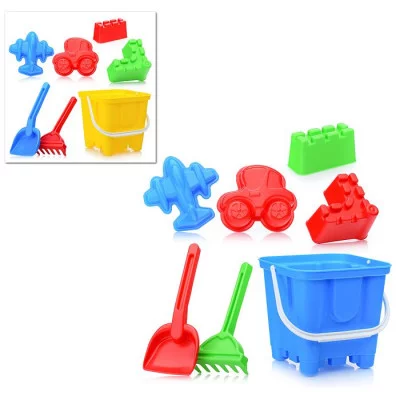 Песочный набор "Дворцовый" ( 4 формочки, совок, грабли, ведро) У384