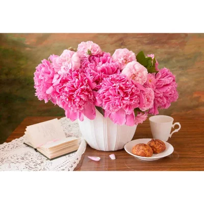 Алмаз мозаика (клас.) 30х40 см, с подр., с полн. заполн. (30цв) Свежие пионы (Арт. НД-0418)