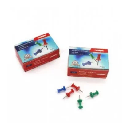 Кнопки гвоздики силовые 50 шт. INTELLIGENT CT-10502 цвета ассорти 324790