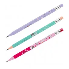 Карандаш механический MESHU "Kittens", печать на корпусе, 2,0мм, софт-тач, ассорти, с точилкой для грифеля 357853