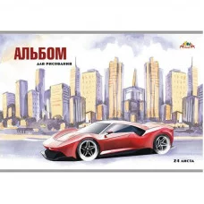 Альбом 24л обл мелов карт Красный автомобиль С4591-07 Аль2710