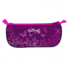 Пенал-косметичка 1 секц. сред. БАБОЧКИ и ЦВЕТЫ 225х105х70 ткань молния 181525