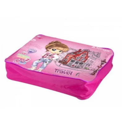 Папка с ручками 1 отделение, А4 260х340х80 мм, Alingar, ПВХ, ручки тесьма, дизайн с одной стороны, молния сверху, внутр. карман, "Среди планет" AL11398