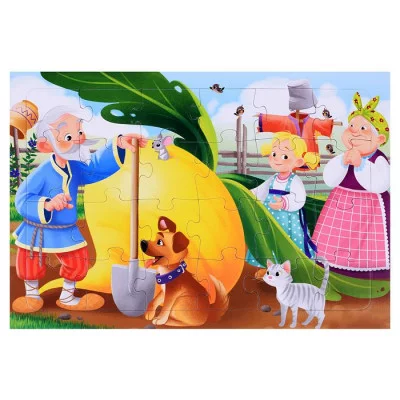 Пазл листовой на подложке. Репка. 24 детали. 29,5х21 см. ГЕОДОМ