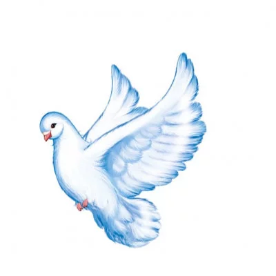 Плакат вырубной А4. Голубь летит влево. Двухсторонний. ФМ1-15587 00-00018349
