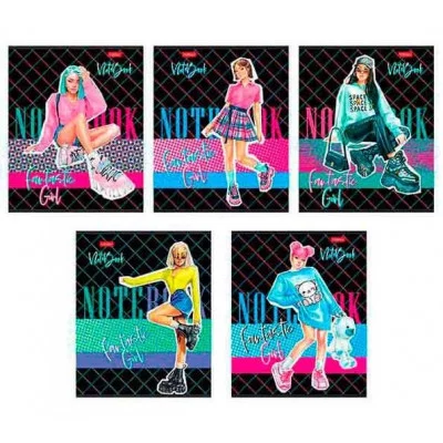 Тетрадь 60л А5ф клетка 65г/кв.м на скобе серия -Zoomer-girl- ТК6311