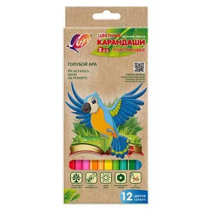 Карандаши пластик 12цв "Zoo" карт упак ЛУЧ 29С 1740-08 097681
