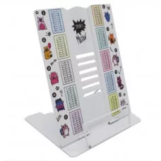 Подставка для книг CS-5025 "Meow" металлическая 26х21см, белая, с таблицей умножения, в ПВХ-пакете 324416