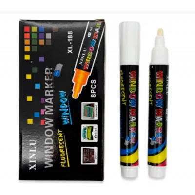 Маркер меловой DI-574 "Белый" 4мм, овальный, круглый корпус, XL-188 332467