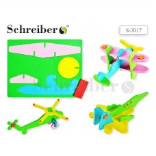 Мягкий 3Д пазл "Самолет"", 21х15см., 5 дизайнов в ассортименте