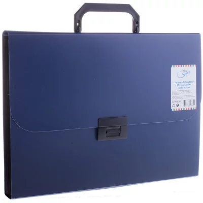 Папка-портфель 13 отделений OfficeSpace, 700мкм, синий Спейс 158521