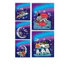 Тетрадь КЛЕТКА 18л. ПРИКЛЮЧЕНИЯ В КОСМОСЕ-1 (Т18-4369) обл.мел.картон. TМ"Profit" 185375