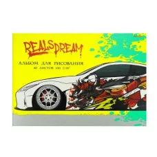 Альбом для рисования А4 40л. КРАСОЧНЫЕ ТАЧКИ (40-4924) скрепка, 6+0 лен 40-4924