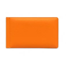 Визитница горизонтальная, мягкая экокожа МАТОВАЯ ОРАНЖЕВАЯ Станд 20 листов ВЦ-9776