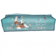 Пенал-тубус 1 секц. прямоуг. Schoolformat DEER AND BUNNY ткань с подкладом 212882