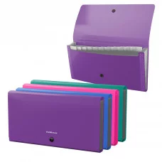 Папка на кнопке 12 отделений 260*138 0,7/25мм "Diagonal Vivid" ассорти ERICH KRAUSE 50420 316