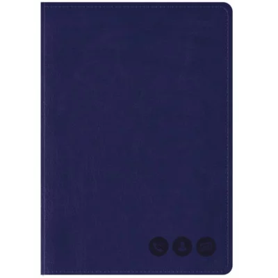 Телефонная книга А5, 80л., кожзам, OfficeSpace "Nebraska" темно-синий, с вырубкой 326519