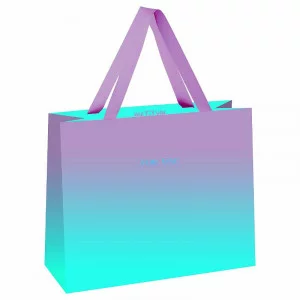 Пакет подарочный 1шт 32*26*12см MESHU "Duotone. Turquoise-Lilac gradient", отд. фольгой, матовая ламинация 354686