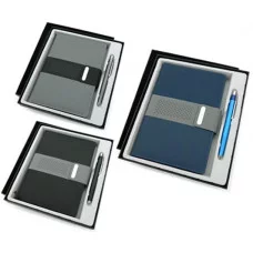 Набор подарочный DA-205 Записная книжка А5 100л. клетка, обложка твердая текстиль, клапан на магните + авт. син. ручка, цвет ассорти, 327712