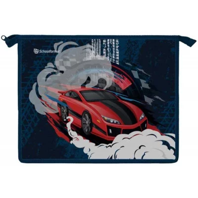 Папка д/тетрадей 1 отд. А5 Schoolformat RED RIDE 235х190х50 молния картон, полиэстер синий д/мальчиков 237070