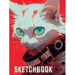 СКЕТЧБУК А5. КОТ ИЗ БУДУЩЕГО (выб.лак, красная резинка) 467-0-159-10074-4