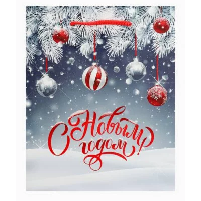 Dream cards Пакет подароч. с мат.лам. и глит. 18х23х10 см (M) Новогодний вечер 190гППК-2305