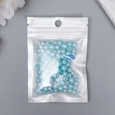 Бусины для творчества пластик "Круглые. Голубое небо" d=3-8 мм, набор 10 гр 7459618