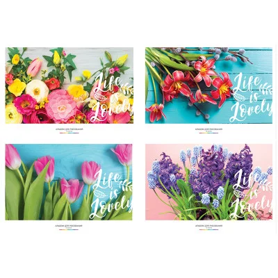 Альбом для рисования 12л А4 на скрепке BG Цветочный мотив 302106