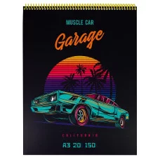 Скетчбуки А3 Авто (мягкая обл, мат лам, жест подл, спираль, 20л, 150г) С20-7725