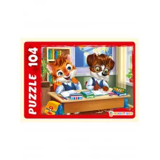 ПАЗЛЫ 104 элемента. BRIGHT KIDS КОТЕНОК И ЩЕНОК НА УЧЕБЕ (Арт. П104-6788)