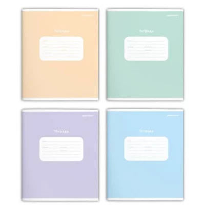 Тетрадь 12 л. лин. ОДНОТОННЫЕ ПАСТЕЛЬНЫЕ ОТТЕНКИ мел. карт. выб. УФ-лак 183948