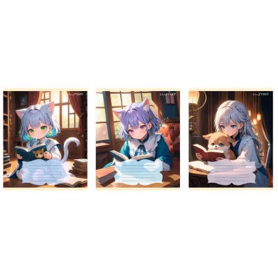 Тетрадь А5 24л "Милашки и книжки (Универсальная плашка)" КанцЭксмо ТЛ249266