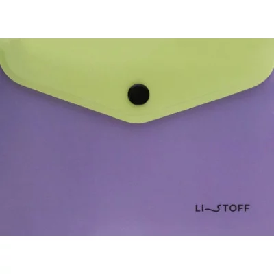 Папка-конверт А6 на кнопке. Пластик матовый 180 мкм, цветной. Инд.уп. OPP Colour Duet. No 2 ПКПФ60216