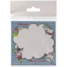 Блок самоклеящийся CJ-5003 Единорожки-мороженки бумажный 75*75мм, 50л 319563