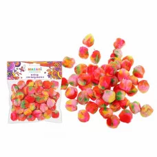 Помпоны M-4257 декоративные d=2,5см,50шт,ассорти цветов,ОПП-пакет с европодвесом