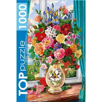 TOPpuzzle. ПАЗЛЫ 1000 элементов. ФТП1000-9853 Нежный букет цветов ФТП1000-9853