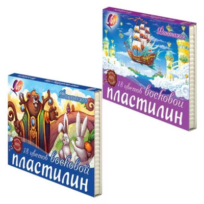 Пластилин восковой ЛУЧ ФАНТАЗИЯ 18 цв. 315 г со стеком Луч 115851
