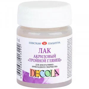 Лак акриловый водная основа глянцевый 50мл ЗХК Decola Тройной глянец 5828961 4485748