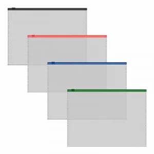 Zip-пакет пластиковый ErichKrause Fizzy Clear, c цветной молнией, A5+, прозрачный, ассорти 61166