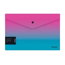 Папка-конверт на кнопке Berlingo "Radiance" А4, 180мкм, розовый/голубой градиент, с рисунком 299315