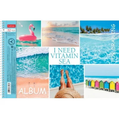 АЛЬБОМ для рисования 32л А4ф перфорация на отрыв спирали -Vitaminka- 067345 Аль3450