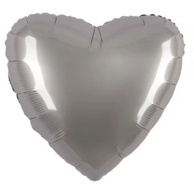 Шар (18\'\'/46 см) Сердце, Лунное Серебро, Матовый, 1 шт. 201500MMS
